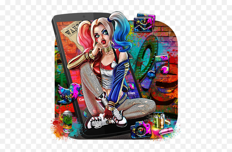 Joker Girl Launcher Theme Live Hd Wallpapers 10 Apk - Gambar Grafiti Joker 3d Keren Emoji,Sexy Girl Emoji