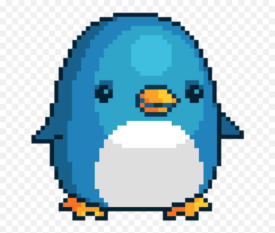 Penguin Blue Pixel Art Sticker - Facce Minecraft Pixel Art Emoji,Emoji Pixel Art On A Grid