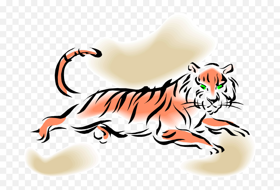 Tiger Cartoon Laying Down Clipart - Tiger Laying Down Emoji,Lying Down Emoji