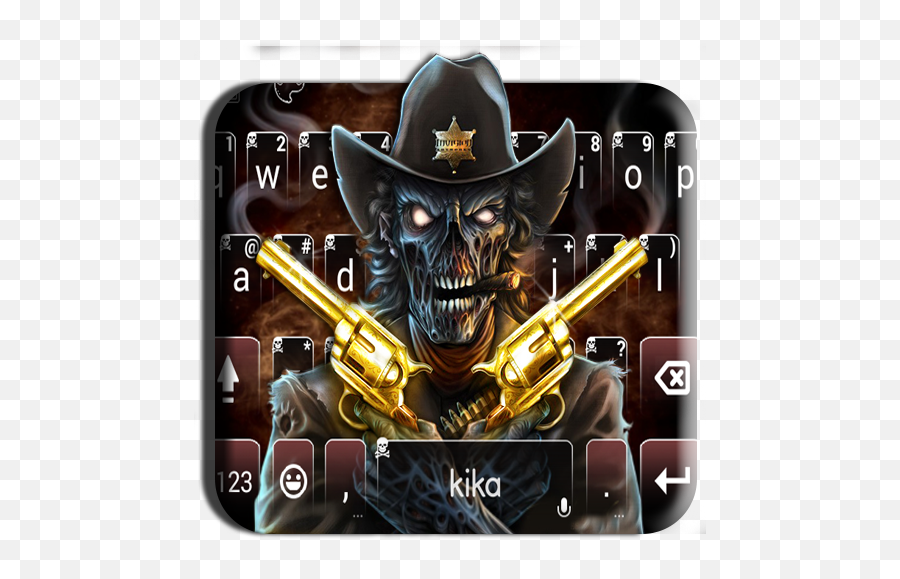 Western Skull Gun Keyboard Theme Apk 10 On Pcmac - Fictional Character Emoji,Emoji One For Kika