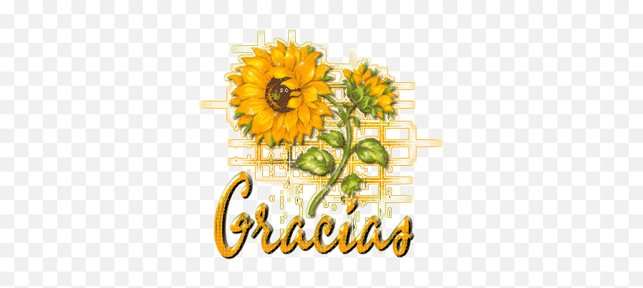 Pin En Gracias - Gif De Gracias Con Girasoles Emoji,Te Amocon Emojis