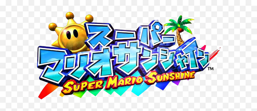 Download Super Mario Sunshine Logo Png - Sunshine Super Mario Logo Emoji,Nintendo Emoticon Free