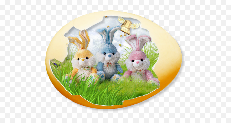 Easter Egg Bunnies Sticker By Salulilbug - Grassland Emoji,Bunny And Egg Emoji