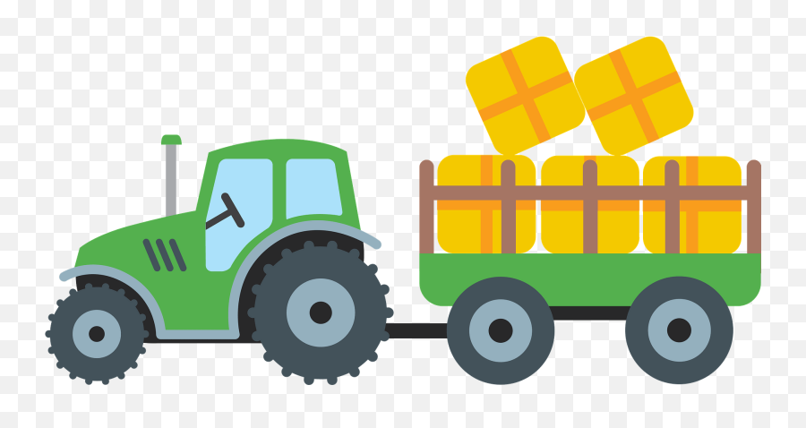 Tractor And Hay Wagon Clipart - Synthetic Rubber Emoji,Covered Wagon Emojis