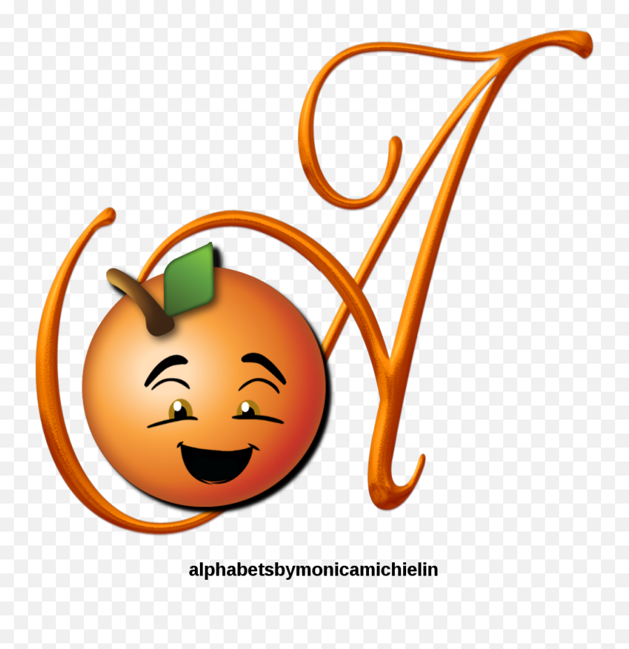 Monica Michielin Alphabets Orange Fruit Smile Alphabet - Alphabet Emoji,Fruit Emoji