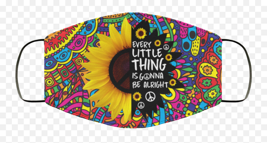 Hippie Sunflower Everything Is Gonna Be Alright Face Mask - Luxo Jr Spoof Logo Pixar Lamp Emoji,Carly Rae Jepsen Emotion Theneedledrop
