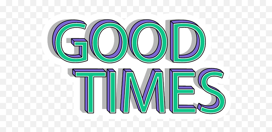 Green And Purple Good Times Sticker In - Dot Emoji,Austin Powers Emoji