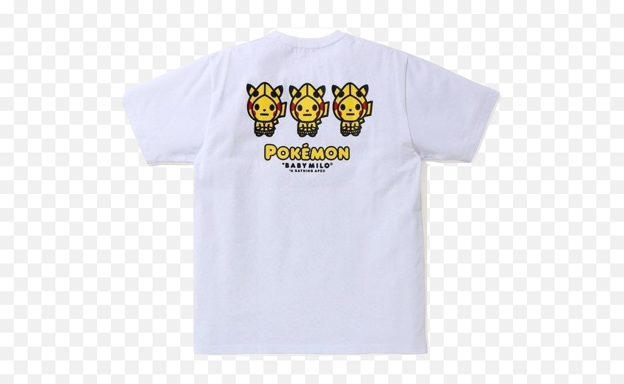 A Bathing Ape X Pokemon Pikachu Pocket Tee - White U2013 Grails Sf Emoji,Pokemon Emotion Tab