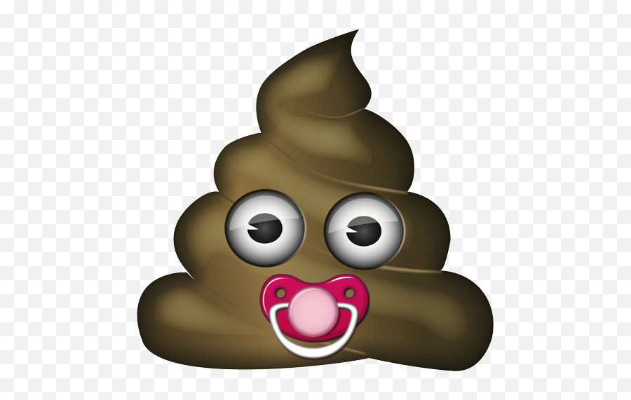 Emoji - Poop Emoji With Heart Eyes,Pacifier Emoji