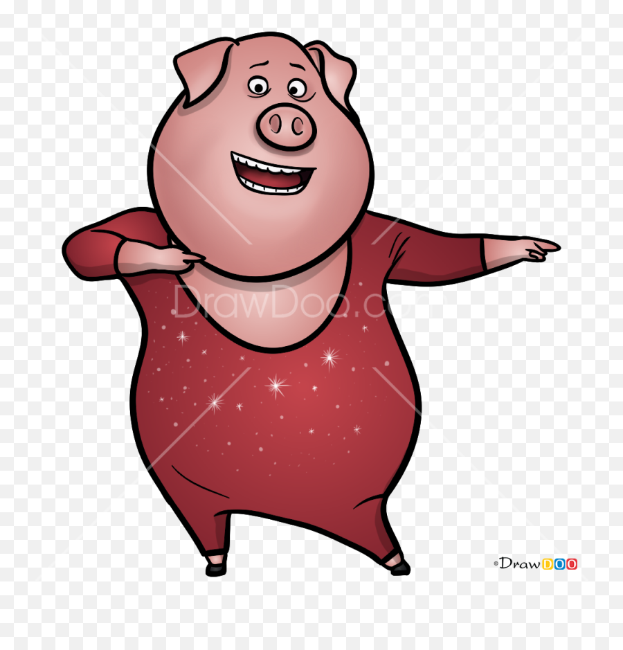 How To Draw Pig Sing - Happy Emoji,Singing Emoji Clipart