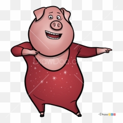 How To Draw Pig Sing - Happy Emoji,Singing Emoji Clipart