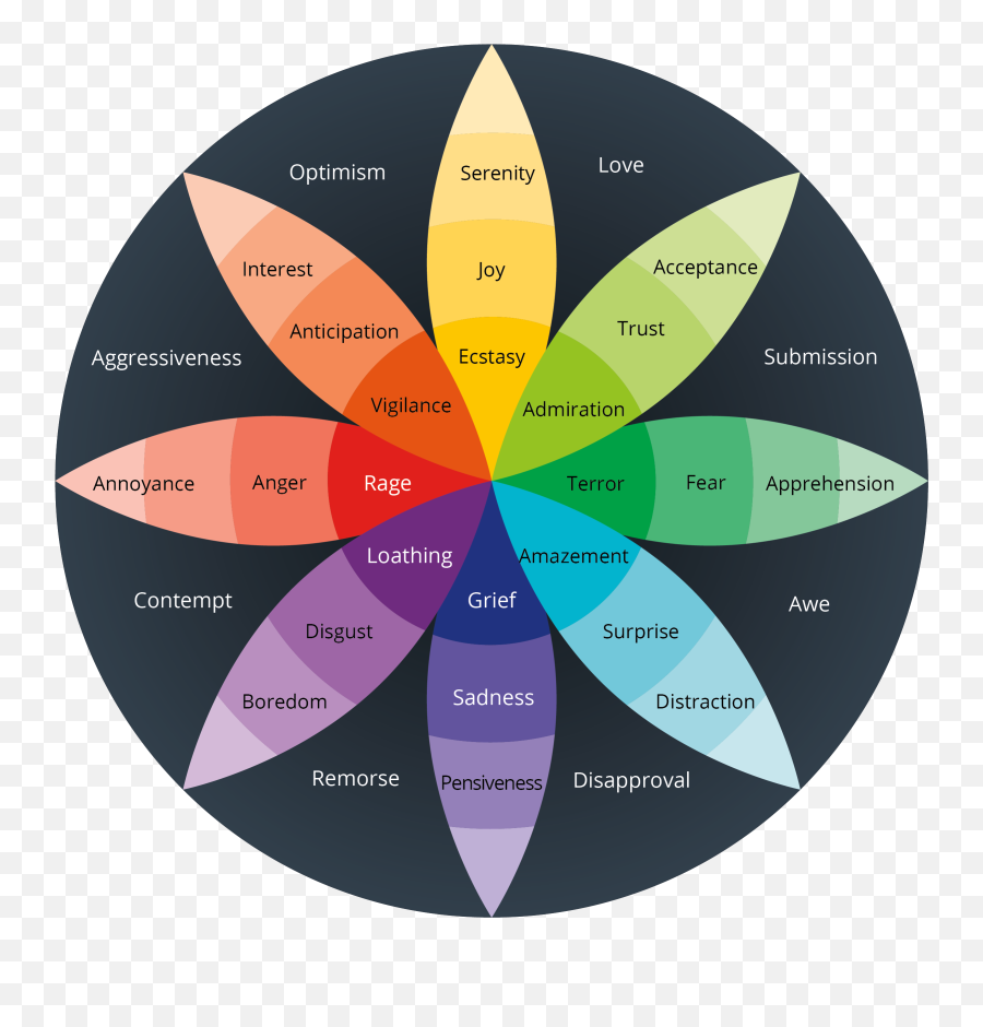 Plutchiks Wheel Of Emotions And - Plutchik Wheel Emoji,Emotion Versus Feeling