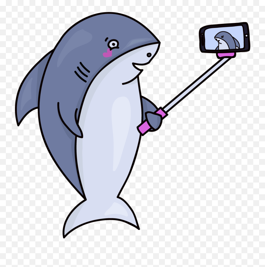 Selfieshark - Shark Selfie Cartoon Emoji,Shark Emoji