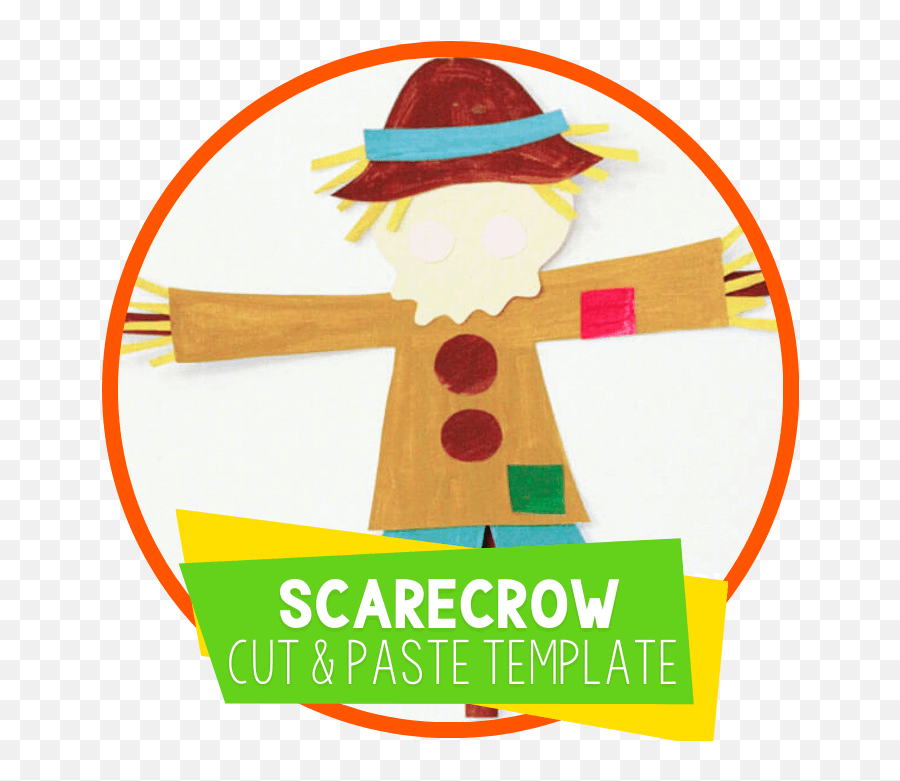 Cut And Paste Scarecrow Craft For Fall - Costume Hat Emoji,Emotion Cube Template