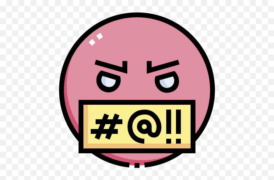 Swearing - Free Smileys Icons Dot Emoji,Steam Pink Block Emoticon