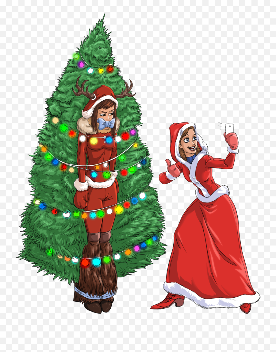 Bunny Family Guy Addicts - Cartoon Christmas Tree With No Decorations Emoji,Christmas Ornament Emotions