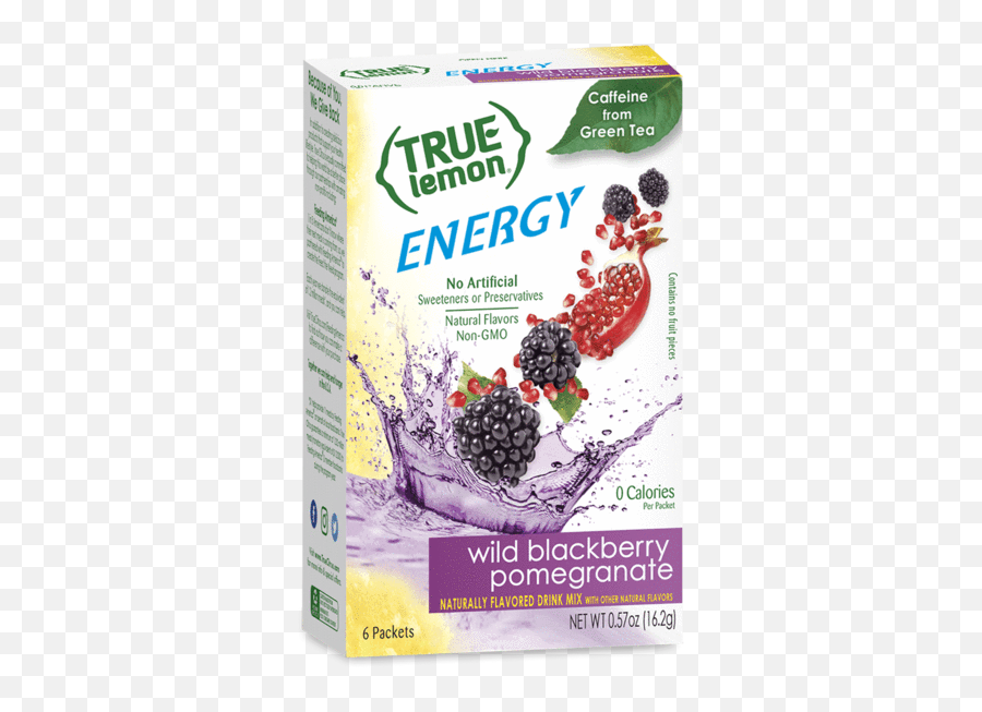 True Lemon Energy Wild Blackberry Pomegranate - 6 Count True Lemon Energy Packets Emoji,Emoticons 