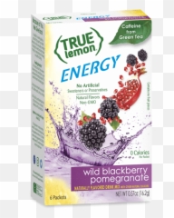 True Lemon Energy Wild Blackberry Pomegranate - 6 Count True Lemon Energy Packets Emoji,Emoticons 