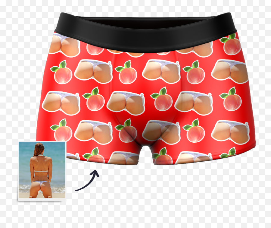 Mens Custom Booty Face Boxer Shorts - Custom Booty Boxer Emoji,Hot Butt Emoji