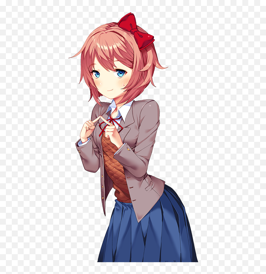 Sayori Lenny Face Sprite - Doki Doki Literature Club Sayori Sprites Emoji,Lenny Face Emoticon Transparent Background