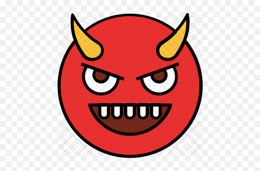 Free Devil Colored Outline Emoji Icon - Available In Svg,Colored Emotion Art