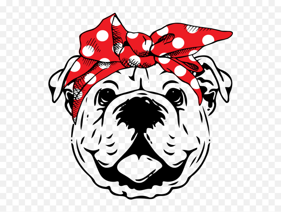 Download English Bulldog Face Vector - Outline English Bulldog Clipart Emoji,Georgia Bulldog Emoji