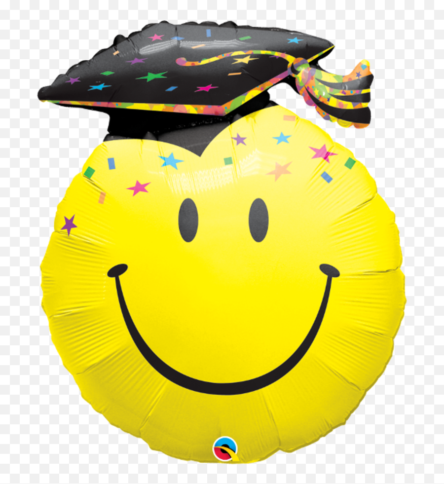 Smiley Face Graduate Student Helium Foil Balloon - Graduation Smiley Balloon Emoji,Content Face Emoticon
