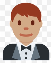 In Tuxedo Emoji With Medium Skin Tone - Persona De Color Png,Tuxedo Emoji