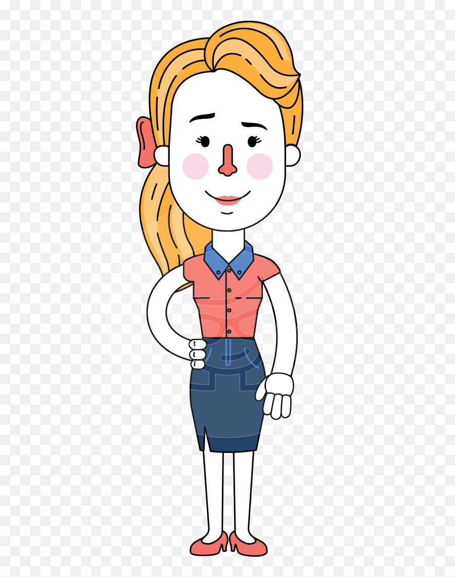 Cartoon Characters Vector Character - Cartoon Blonde Girl Png Emoji,Gestures That Convey Emotion Illustrators