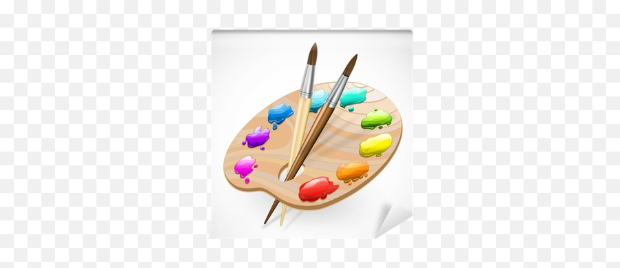 Paints Wall Mural Pixers - School Supplies Art Png Emoji,Save Emoticon Pallette