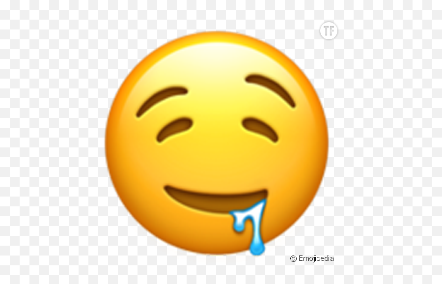 Lemoji Bave Au Coin Des Lèvres - Emoji Babeando Png,:l Emoji