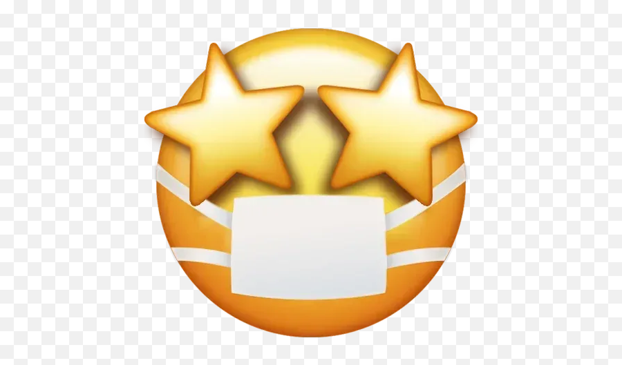 Mask Emoji Whatsapp Stickers - Star Eye Emoji Png,Gold Emoji