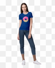 Womenu0027s T - Shirt With Print Pink Donut With A Smile Art Emoji,B3c Emoticon
