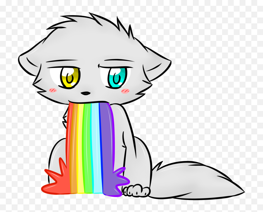 Cat Throwing Up Rainbows Clipart - Cat Throwing Up Rainbow Drawing Emoji,Throw Up Rainbow Emoji