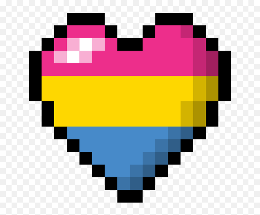 Pansexual Pixel Heart - Pixel Bisexual Heart Emoji,Transparent Pansexual Emojis