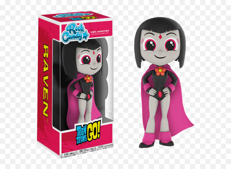 Funko Teen Titans Go - Raven Pink Rock Candy 5u201d Vinyl Figure Rock Candy Raven Emoji,Teen Titans Ravens Emotions Episode