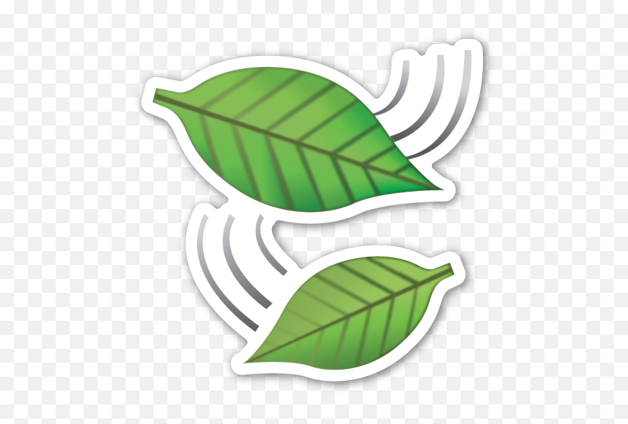 Download Hd Emoji Clipart Wind - Emoticones De Whatsapp Hojas,Green Emojis