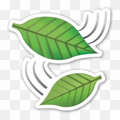 Download Hd Emoji Clipart Wind - Emoticones De Whatsapp Hojas,Green Emojis