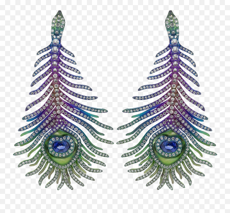 Elemento Peacock Feather Earrings - Peacock Feathers Earings Emoji,Peacock Feather Ascii Emoticon