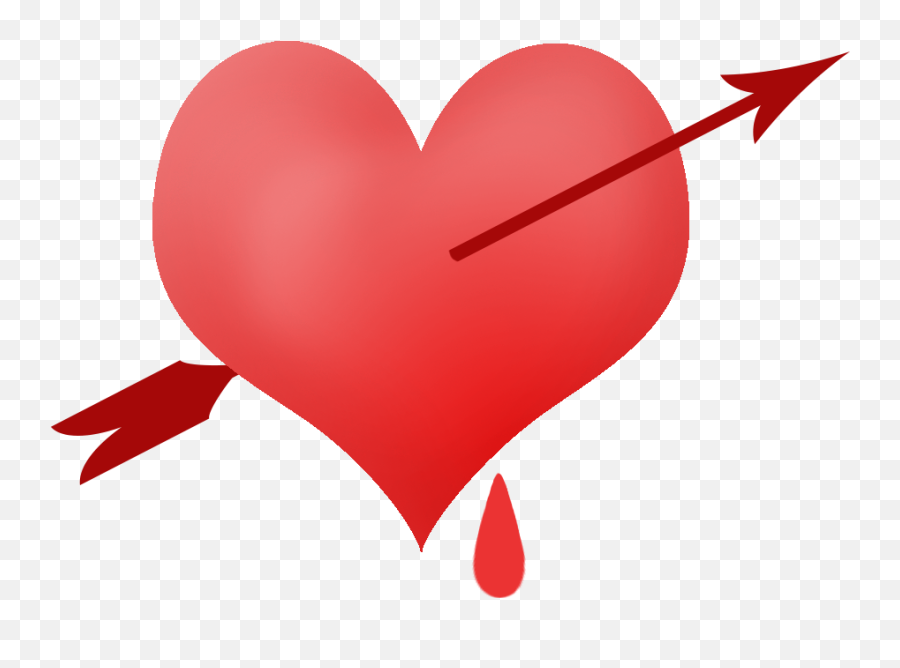 Piinched Heart With Blood Drop And - Arrow Into Heart Png Emoji,Blood Drop Emoji
