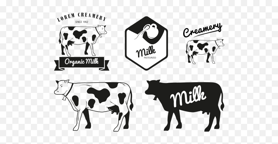 Milk Holstein Friesian Cattle Dairy Cattle Logo - Milk Cow Emoji,Interracial Couple Emoji For Facebook