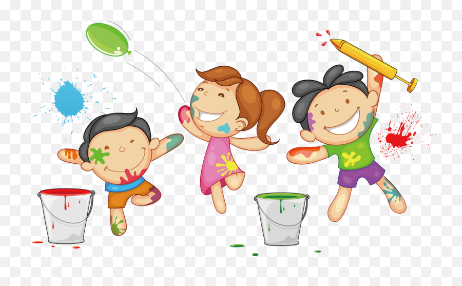 Kids Easy Holi Poster Drawing - Canvaswut Emoji,Holi Emoticon