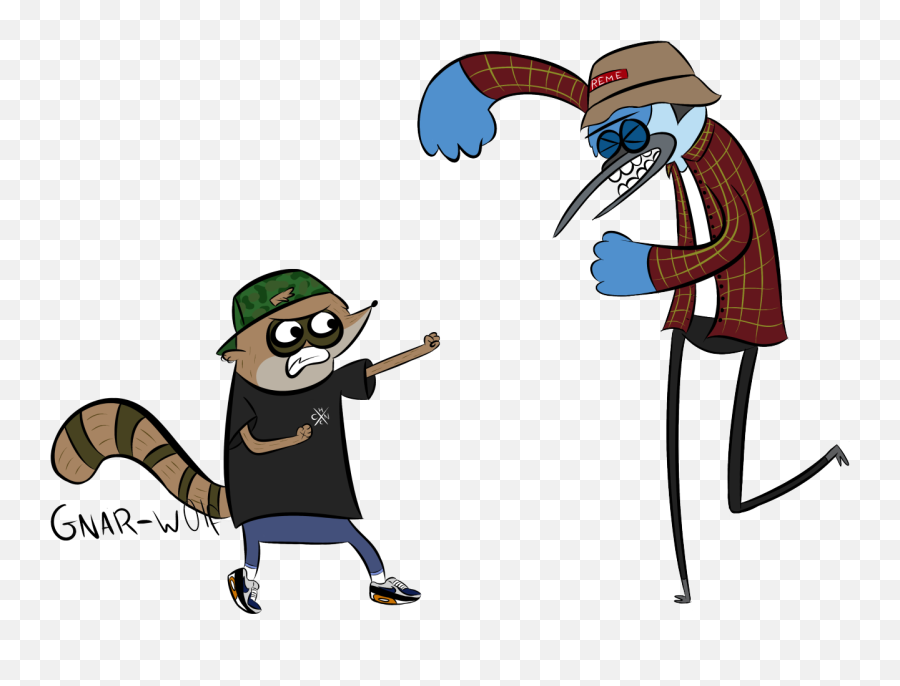 Download Hd Transparent Mordecai And Rigby Throwin Down On Emoji,Emoji Wot 9.13