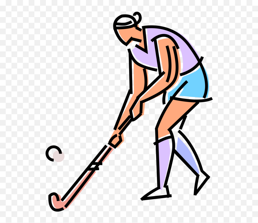 Vector Illustration Of Team Sport Of Field Hockey Player - Field Hockey Player Illustration Emoji,Field Hockey Emoji