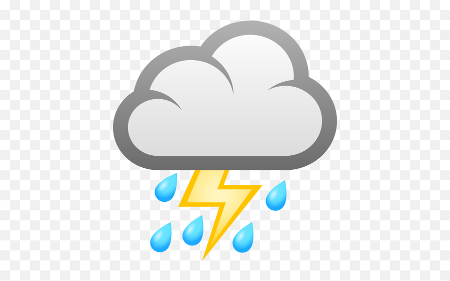 Emoji Cloud With Lightning And Rain - Emoji Nube Con Lluvia,Lightning Emoji