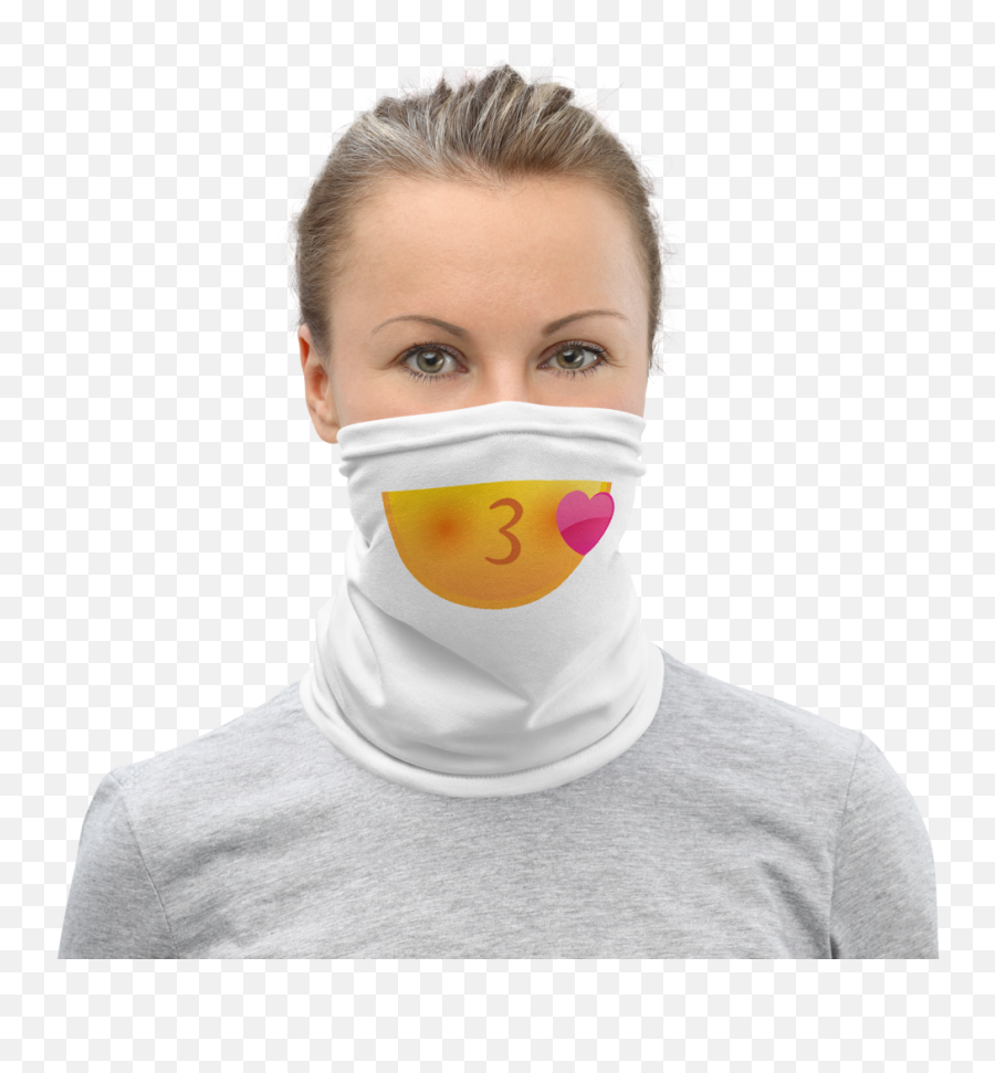 Funny Face Masks Shoe Coverings And Protective Wear - Neck Gaiter Emoji,Blowing Kisses Emoji