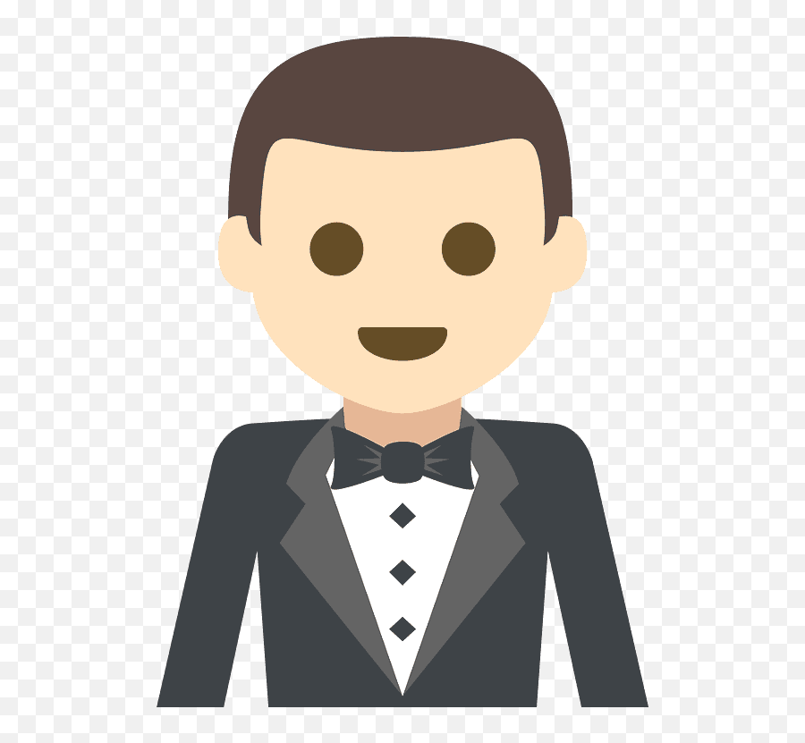 Person In Tuxedo Emoji Clipart - Light Skin Male Emoji,Tuxedo Emoji