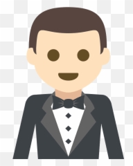 Person In Tuxedo Emoji Clipart - Light Skin Male Emoji,Tuxedo Emoji