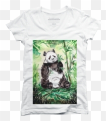 Panda Juniorsu0027 V - Neck Tshirts Design By Humans Short Sleeve Emoji,Tskull Emoticon