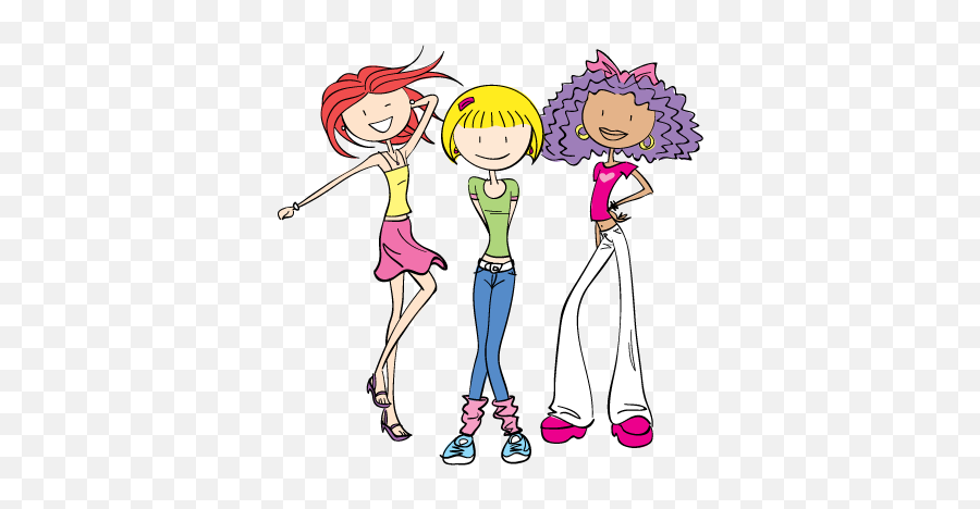 3 Girls Photo Cartoon - 3 Girl Cartoon Png Emoji,Ca Rtoon Girl Stamding Emotions